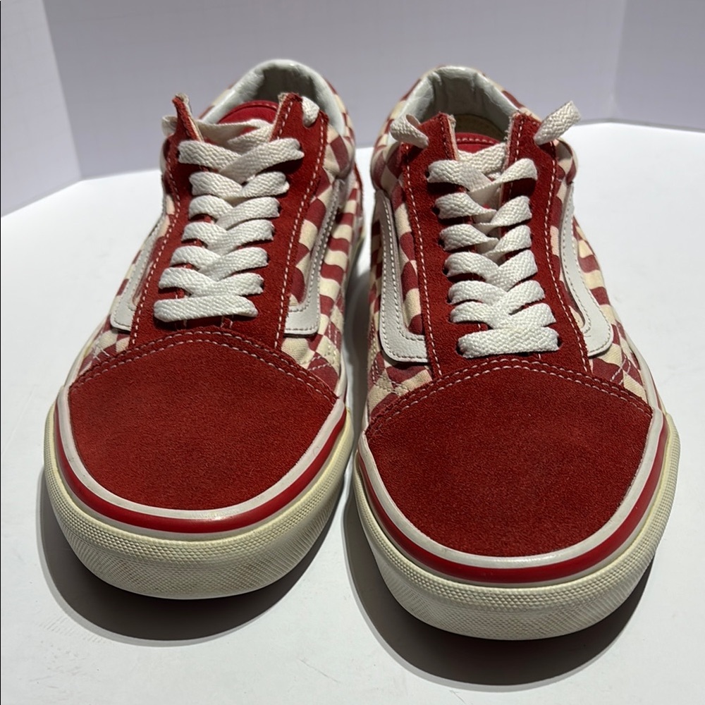 Vans Red and White Checkered Sneakers